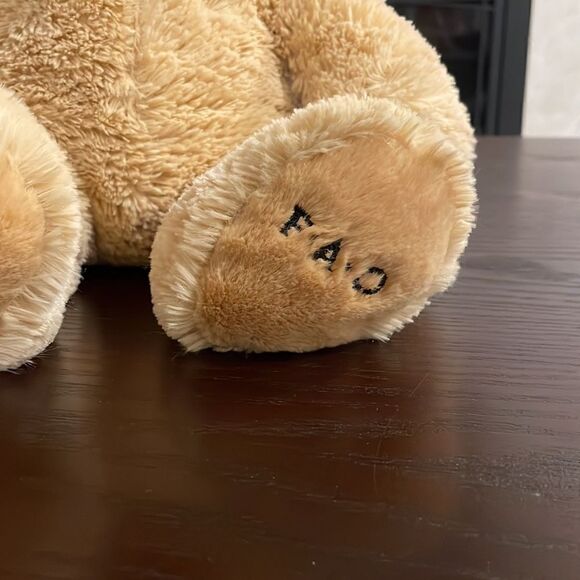 F.A.O. Schwarz Boy Bear with Red Winter Hat Collectable NWT 17” long Excellent … - Picture 2 of 7